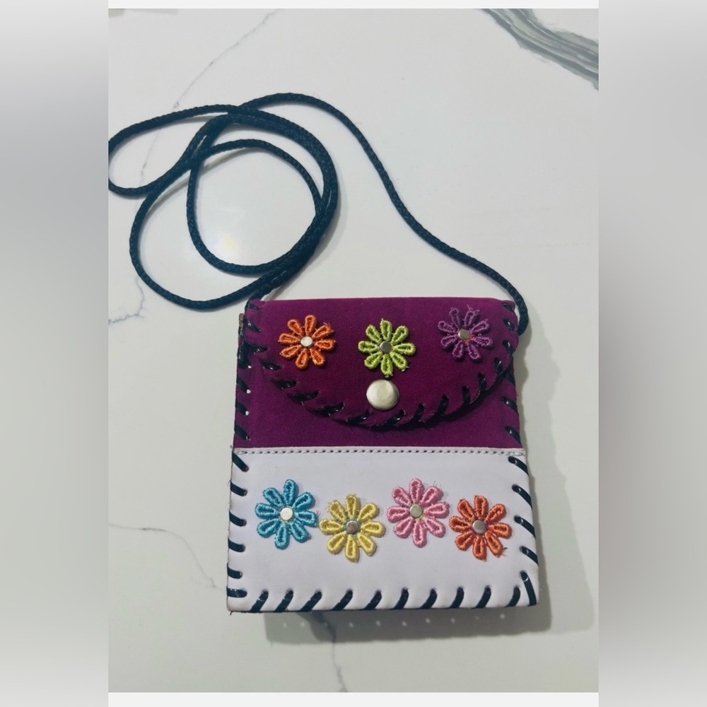 Colorful Floral Embroidered Crossbody Bag